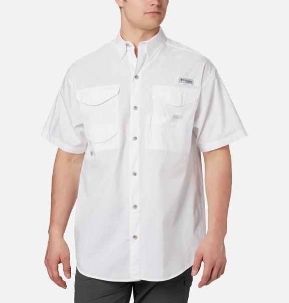 Columbia PFG Bonehead Fishing Shirts White For Men's NZ67039 New Zealand